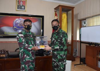 Danrem 131/Santiago Sambut Kunjungan Silaturahmi Danlanud Sam Ratulangi