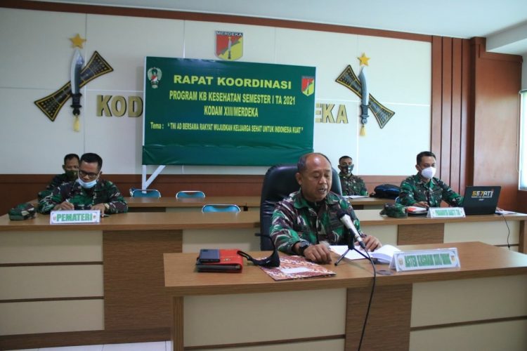 Kodam XIII/Merdeka Gelar Rakor Program KB Kesehatan