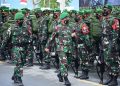 450 Prajurit Yonif 711/RKS Brigif 22/OM Berangkat Jaga Perbatasan RI-PNG Sektor Utara