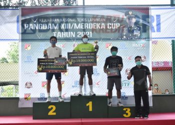 Kejurnas Tenis Lapangan Pangdam XIII/Merdeka 2021 Berakhir