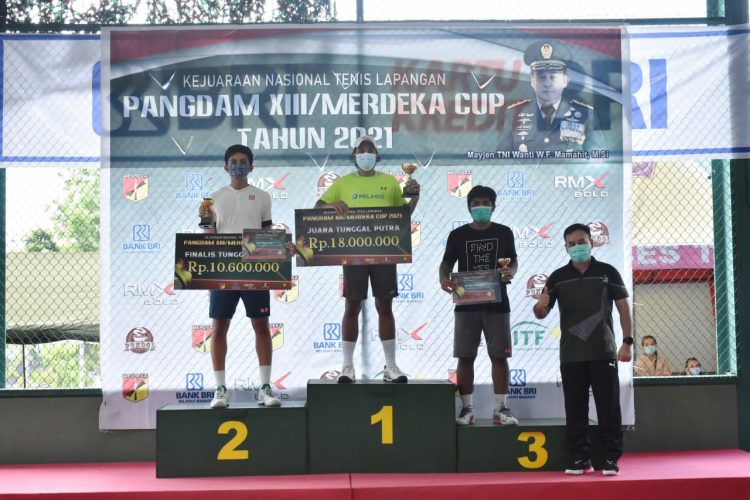 Kejurnas Tenis Lapangan Pangdam XIII/Merdeka 2021 Berakhir