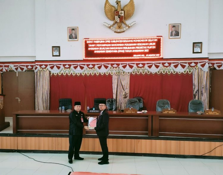 DPRD Bolsel Gelar Paripurna Penyampaian Rancangan Perubahan KUA dan PPAS Tahun 2022