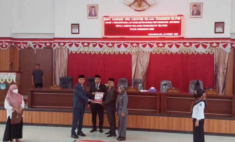 DPRD Bolsel Gelar Paripurna Penyampaian LKPJ Kada Tahun 2022