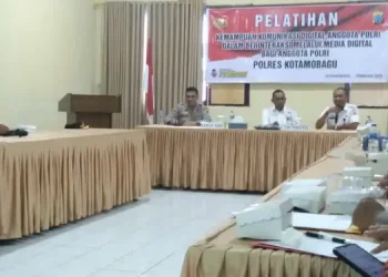 Diskominfo Kotamobagu Beri Pelatihan Kemampuan Komunikasi Digital Kepada Anggota Polri