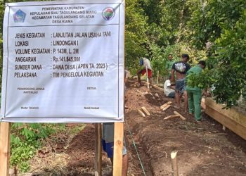Lanjutkan Pembangunan JUT di Lindongan I, Pemerintah Kampung Birakiama Alokasikan Rp141,8 Juta