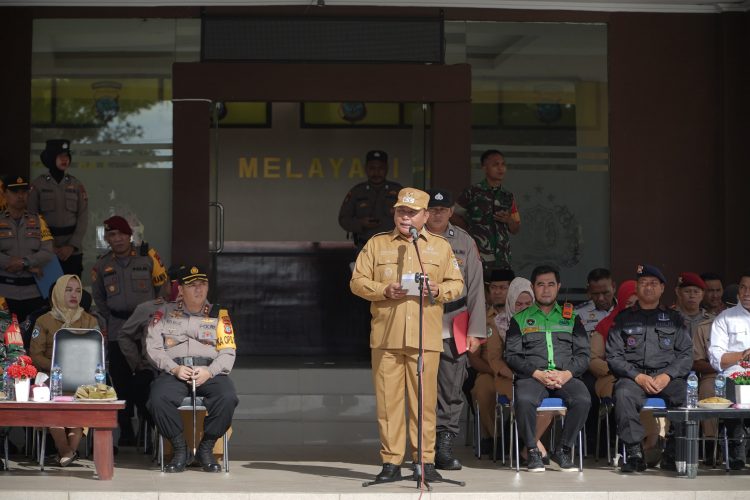 Wabup Bolsel Pimpin Apel Gelar Pasukan Pengamanan Pemilu 2024