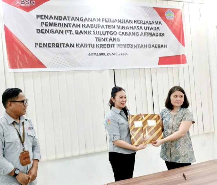 Komit Cegah Korupsi, BSG Cabang Airmadidi dan Pemkab Minut Teken Kerja Sama Terkait Penerbitan Kartu Kredit Pemerintah Daerah