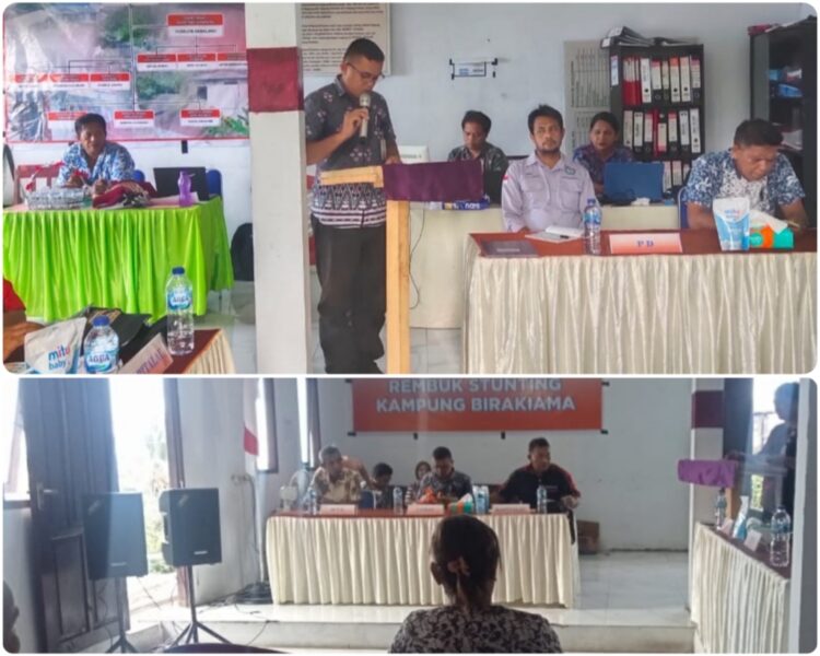 Dibuka Kasubag Perencanaan Alfian Saikat, Pemerintah Kampung Birakiama Gelar Rembuk Stunting