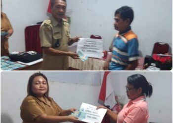Kapitalau Kampung Batumawira Nimbrot T Mulingka Salurkan BLT Triwulan I dan II
