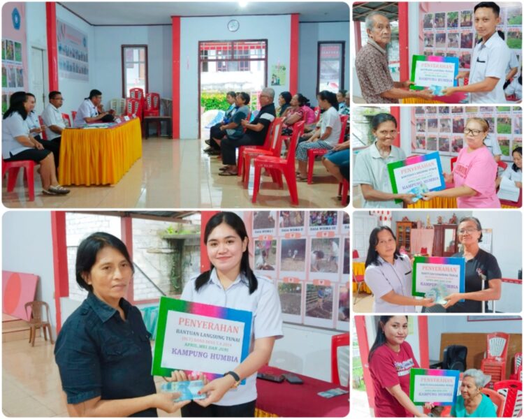 Disaksikan Camat Heron Manahampi, Kapitalau Humbia Silas Kakalang Salurkan Bantuan Senilai Rp18,9 Juta