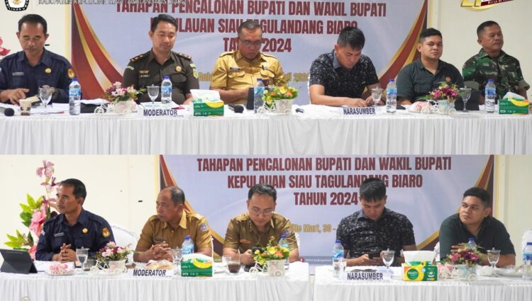 KPU Sitaro Gelar Rapat Koordinasi dan Sosialisasi Tahapan Pencalonan Bupati dan Wakil Bupati