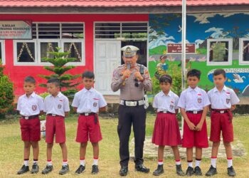 Satlantas Polres Sitaro Berkunjung ke SD YPK Imanuel Ondong, ini yang Dilakukan