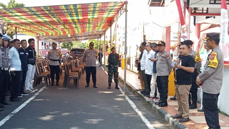 Polres Sitaro Gelar Apel Pengamanan Terkait Tahapan Pendaftaran Cabup-Cawabup