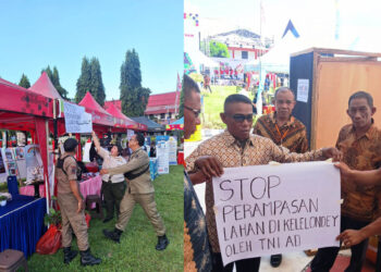 Pencopotan Poster “STOP PERAMPASAN LAHAN DI KELELONDEY OLEH TNI AD” Dikecam