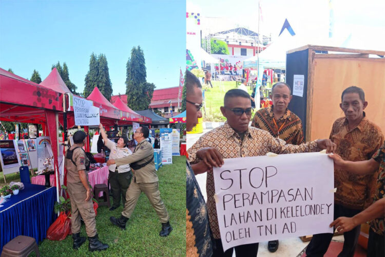 Pencopotan Poster “STOP PERAMPASAN LAHAN DI KELELONDEY OLEH TNI AD” Dikecam