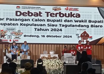 Sukses Gelar Debat Paslon, Ketua KPU Sitaro: Kita Berharap Masyarakat Dapat Gambaran Visi-Misi Paslon