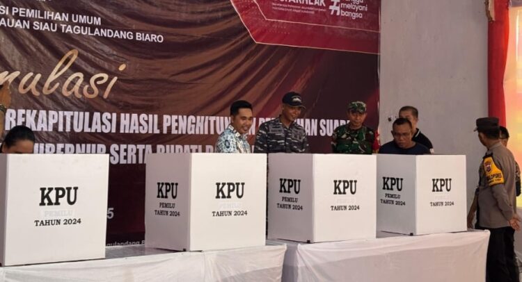 KPU Kabupaten Sitaro Gelar Simulasi Pemungutan, Penghitungan serta Rekapitulasi Hasil Perhitungan Perolehan Suara
