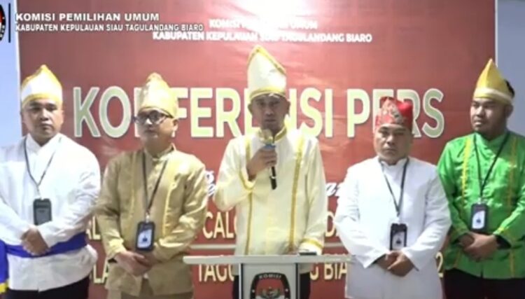KPU Sitaro Umumkan LPSDK Paslon Bupati dan Wakil Bupati