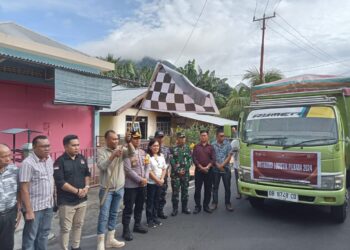 KPU Sitaro Mulai Distribusi Kotak Suara dan Logistik Pemilu Lainnya, Ratusan Personil Kepolisian Turut Mengawal