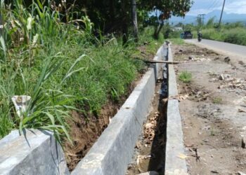 Proyek Drainase di Jalan Pande Bulan-Mongkonai Barat Capai 42,86 Persen