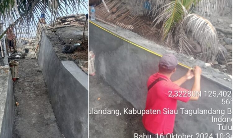 Pemerintah Kampung Tulusan Sedang Merampungkan Pembangunan Normalisasi Sungai