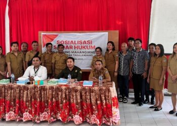 Perangkat, MTK dan Polkam di Kampung Mahangiang Ikut Penyuluhan Hukum