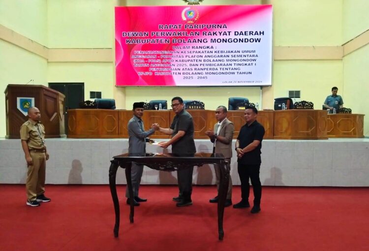 DPRD Bolmong Sahkan Kesepakatan KUA-PPAS dan Bahas RPJPD 2025-2045
