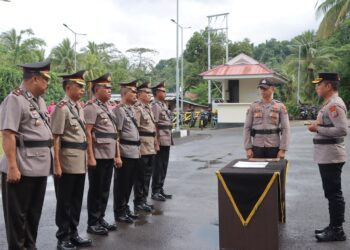 Polres Kepulauan Sitaro Gelar Serah Terima Jabatan, Ada Nama Eks Kapolsek Tagulandang