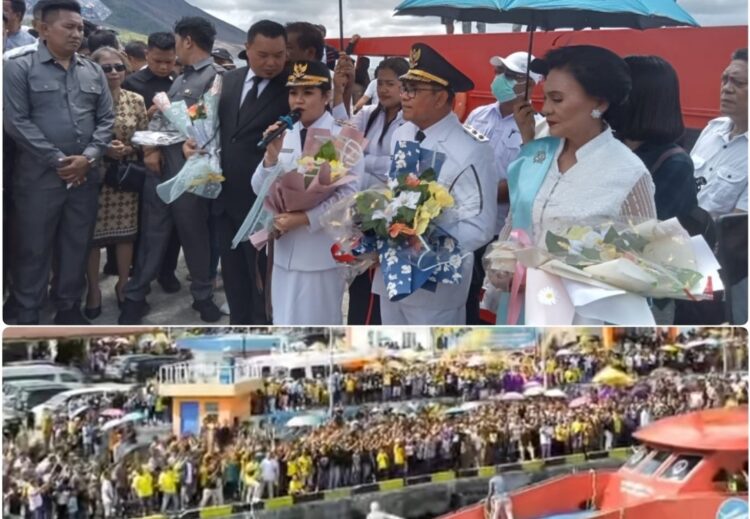 CHIKA-BERANI Bikin Sejarah Baru, Baru Kali ini Bupati Terpilih Disambut Ribuan Orang di Pelabuhan