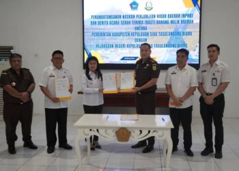 Bupati Chyntia I Kalangit dan Kajari Teken NPHD dan BAST Barang Milik Daerah