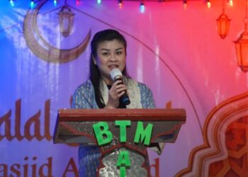 Hadiri Acara Halal Bihalal di Masjid Al-Jihad Ulu Siau, Ini Pesan Penting Bupati Chyntia I Kalangit