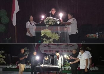 Meski Gelap Gulita, Bupati Chyntia I Kalangit Tetap Ikut Rapat Paripurna Pengesahan RPJMD Tahun 2025–2029