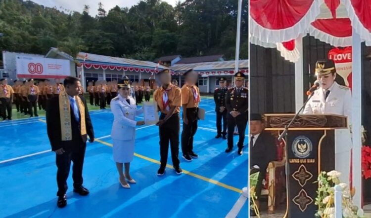 Bupati Chyntia I Kalangit Jadi Irup di Upacara Pemberian Remisi di Lapas Klas IIB Ulu Siau