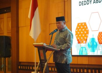 Wabup Deddy Abdul Hamid saat membuka Bimtek Peningkatan Kapasitas BPD, di Manado,-Diskominfo Bolsel