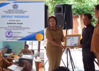 Kampung Haasi Raih Penghargaan ‘Kampung Tertib Administrasi Terbaik’ se-Kecamatan Tagulandang