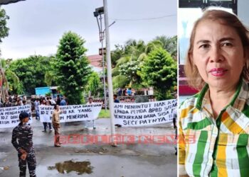 Pertanyakan Kejelasan Sisa Dana Bantuan, Puluhan Warga Korban Erupsi Gunung Ruang  “Goyang” Kantor Camat Tagulandang
